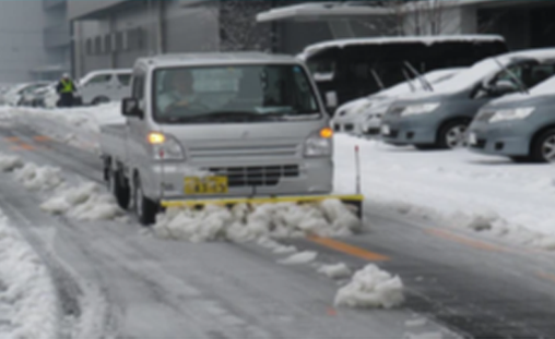 We deploy light trucks with blade snowplows to remove snow after snowfall.